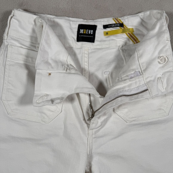 Maeve Anthropologie Jeans Womens 26 White The Colette Wide Leg Crop High Rise - Picture 3 of 13